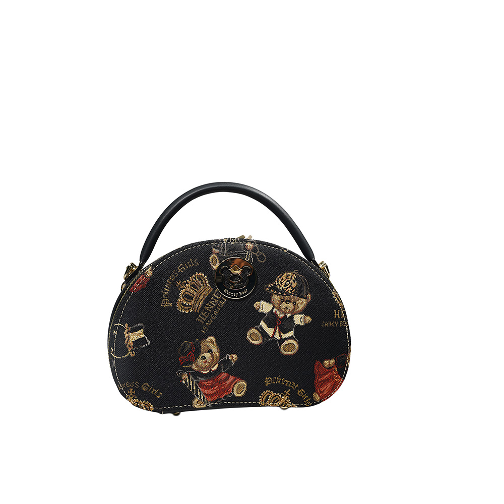 Henney Bear Crown Bear Round Handbag H-1126