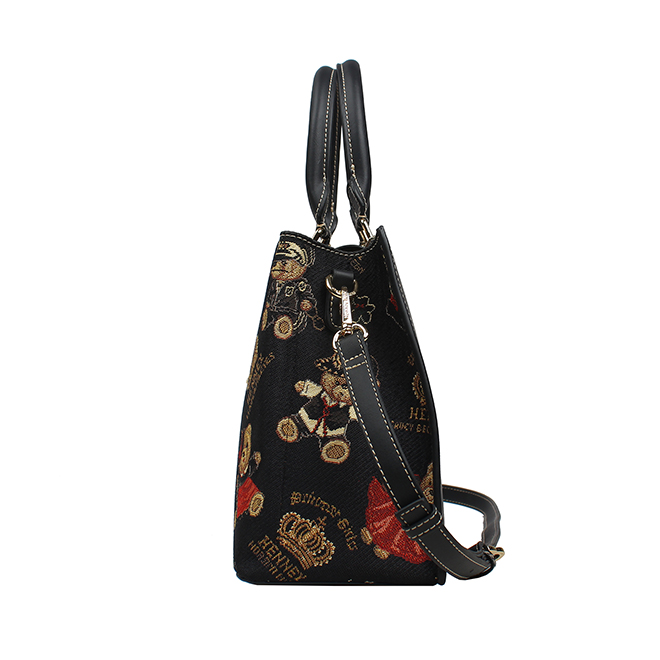 Henney Bear Crown Bear Structured Handbag H-1128