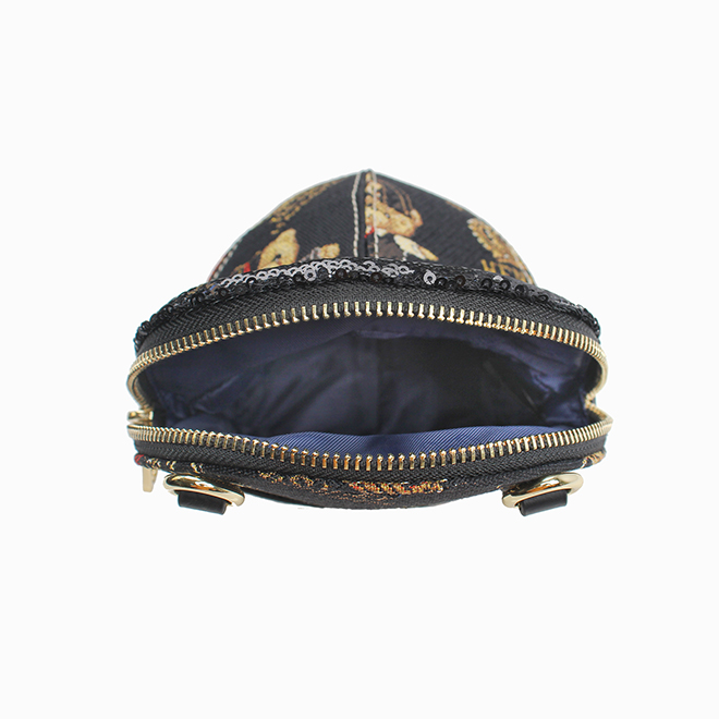 Henney Bear Crown Bear Women’s Mini Crossbody Bag with Cap-Inspired Shape H-975
