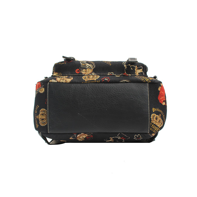Henney Bear Crown Print Backpack - H-966