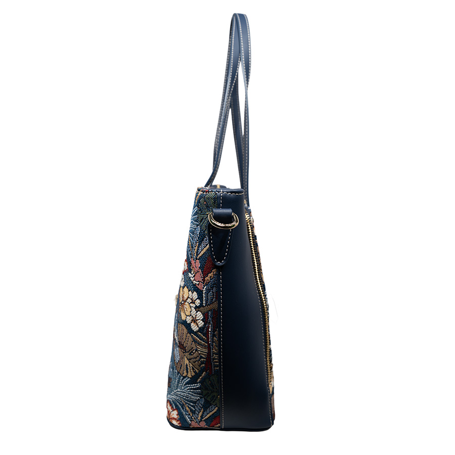 Henney Bear Parrot Song Bear Designer Tote Bag with Zip Closure H-1002