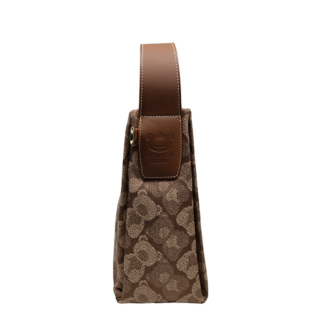 Henney Bear Shadow Bear Brown Women's Signature Hand Bag H-1011