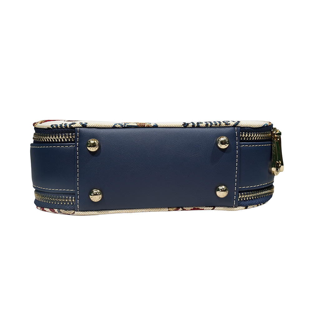 Henney Bear Stripe Bear Round Handbag H-1126