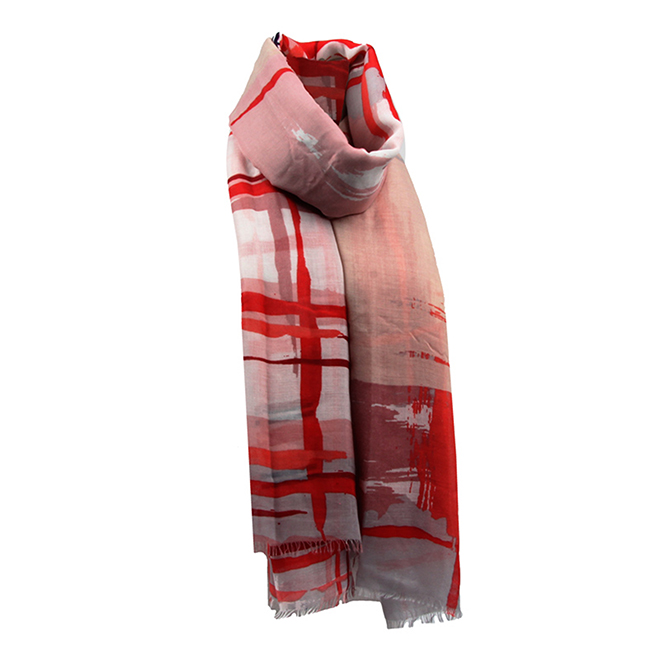 Hijab Scarf Cotton Linen Muslim Women Hijab Red - HJ-005