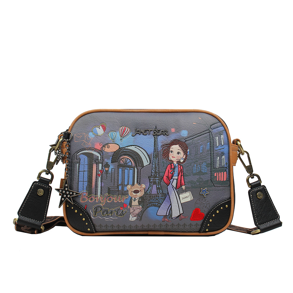 Janet Bear Paris Dream Studded Crossbody Bag J-009